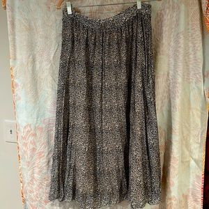 Leopard mid calf length skirt